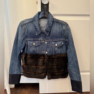 Harvey Faircloth Faux Fur Trimmed Denim Jacket